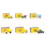 Matchbox: A collection of six boxed Matchbox vehicles to comprise: Caterpillar Tractor 8, Muir