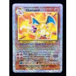 Pokemon: A Pokemon TCG: Legendary Collection, Charizard 3/110 Reverse Holographic Card, © 2002.