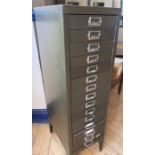 Metal filing cabinet with fifteen drawers.  THIS ITEM IS OFF SITE AND SHOULD BE COLLECTED FROM