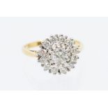 ***WITHDRAWN*** A diamond and 18ct gold cluster ring, comprising a central round brilliant cut