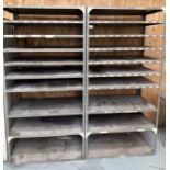 Two steel workshop shelving units. THIS ITEM IS OFF SITE AND SHOULD BE COLLECTED FROM VENDOR’s