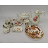 A collection of Royal Crown Derby china tea items, together with Royal Albert tea set and a