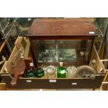 A chemist's dispensing scales in a case, together with an S. Maw & Co. pill maker, a mortar and