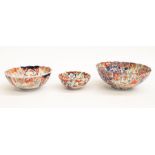 Three early-19th century highly decorated Japanese export bowls