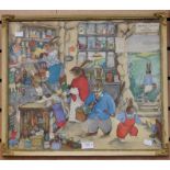 Two Margaret Ross (1894-1972) prints, framed and glazed, 'The Village Shop'.