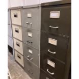 Three x 4 drawer metal filing cabinets. THIS ITEM IS OFF SITE AND SHOULD BE COLLECTED FROM VENDOR’