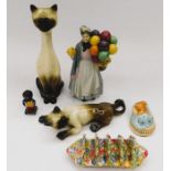 A collection of early to mid 20th century figurines, ceramics and kitchen wares, to include: