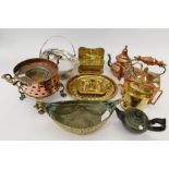 A collection of late 19th to early 20th century Islamic and English copper wares, together with
