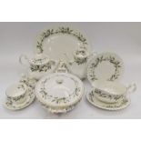 A Royal Albert Bone China 'Brigadoon' pattern tea and dinner set including tea pot, coffee pot, cups