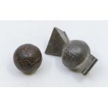 Vintage golf ball mould and antique golf ball