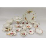 A Royal Crown Derby 'Posies' teaset with six-place setting, together with other Posies pattern