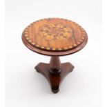19th century miniature inlaid tip-top table