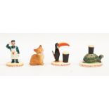 3 Carlton Ware Guinness figures and a Beswick cat