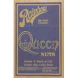 QUEEN - RAINBOW - Mel Bush Presents - Queen Nuts - reproduction poster - It has been folded and in