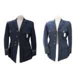 An RAF Wing Commander's jacket x 2; a Merchant Navy jacket and trousers; a red Mess jacket; a