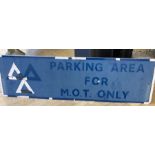MOT garage sign, aluminium. THIS ITEM IS OFF SITE AND SHOULD BE COLLECTED FROM VENDOR’s ADDRESS