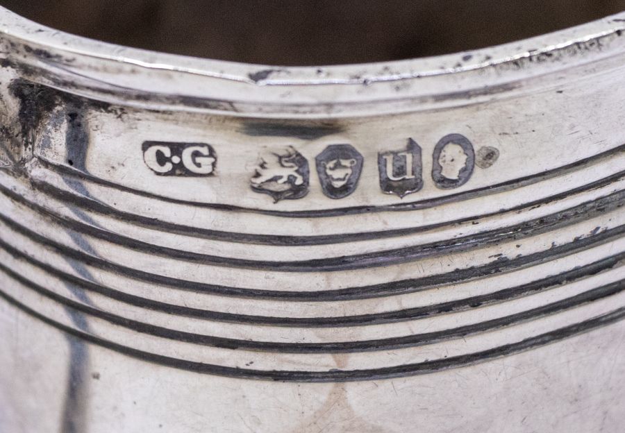 A William IV silver christening mug with reeded decoration , with later engraved inscription to base - Image 2 of 3