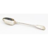 A George III silver fiddle and thread pattern basting spoon, the terminal engraved with  initials '