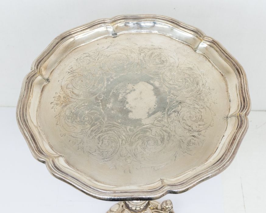 Elkington & Co: A Victorian silver plated occasional table, shaped detachable circular top with - Image 3 of 8