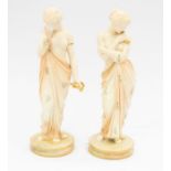 A pair of Royal Worcester figures - 'Joy' and 'Sorrow'