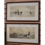 A pair of etchings by William Lionel Wyllie RA (British 1851-1931), both signed in pencil