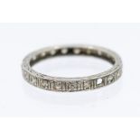 A diamond set platinum eternity ring, grain set with small diamonds, width approx 2.7mm, size O1/