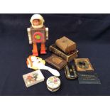 A collection of mixed items to include Continental 1930s' vanity mirror, small Bibles, 1950s' toy