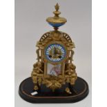 Late 19th Century 8 day Gilt Spelter mantle clock