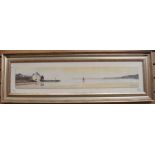 Three mid 20th century coastal pictures: a watercolour by Anthony Waller; an oil on board by K.W.