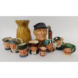 A collection of Royal Doulton Toby jugs to include; Granny D 6384, Golfer D 6623 (large example),