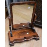 A 19th century Victorian mahogany toilet mirror