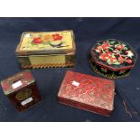 A collection of vintage early to mid 20th century buttons, together with vintage tins