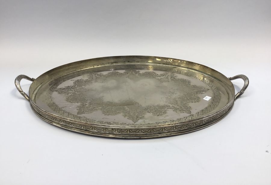 Two late 19th century / early 20th century electroplated galleried trays. To include: one - Image 6 of 7