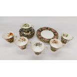 Royal Albert china: a set of six cups and saucers and 4 side plates in the 'Provincial Flowers'