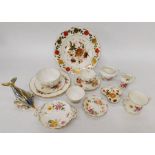 A collection of Royal Crown Derby tea wares in Posies pattern and other Derby patterns, also