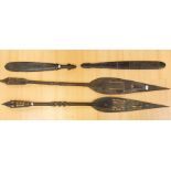 A pair of tribal paddles and a pair of tribal clubs (4)