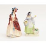 Two mid-20th century Royal Doulton lady figurines - 'Spring Flowers' and 'Paisley Shawl'