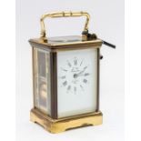 French striking carriage clock with key