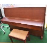 A Steinbach 108 upright piano in mahogany, originally purchased from Foulds of Derby