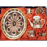 Royal Crown Derby miniature 1128 tea set, 1st quality, with box