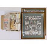 A collection of early 20th Century Cigarette and Tea cards including 2 well framed locomotive