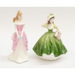 Royal Doulton lady figurine, 'Natalie', together with a Coalport lady 'Summer Breeze'