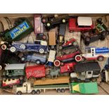 Diecast: A collection of playworn die cast vehicles, mostly Matchbox and Lledo. Good condition.