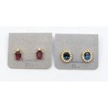 Christian Dior- two pairs of vintage paste set earrings - comprising a pair with rectangular