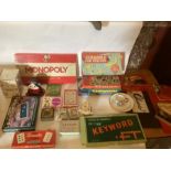 Vintage Toys and Games ; monopoly, Cluedo 1960s board games with metal playing pieces, 1960s