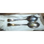 2 Sheffield Silver serving spoons dated 1902. 4.6 ozT