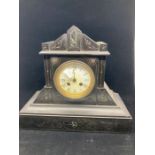 Black heavy slate clock