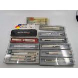 A selection of Airline pen sets, mostly made by parker comprising pens marked for British Airways,