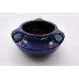 A large Denby electric blue Stancliffe three handled bowl