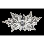 Lalique - A Champs Elysees clear crystal bowl in leaf design. Marked to base. Size approx 45.5cm x